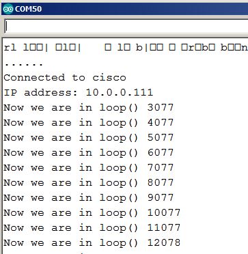 output from serial port