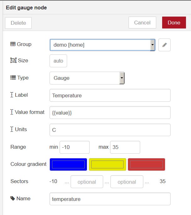 configure dashboard item