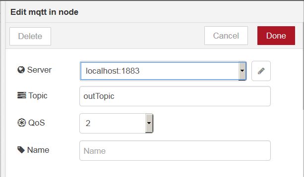 configure MQTT node